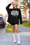 Brooklyn Confidence 628 Baskılı Unisex Oversize Beyzbol Temalı Sweatshirt