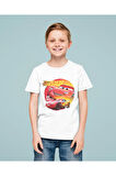 Şimşek Mcqueen Arabalar Baskılı Unisex Çizgi Film Çocuk Tişört (1-12 Yaş)