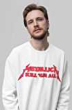 Metallica Kill 'Em All Yazılı Unisex Oversize Rock Metal Tasarım Sweatshirt