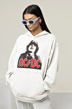 AC DC Rock Metal Müzik Grubu Baskılı Unisex Oversize Hoodie