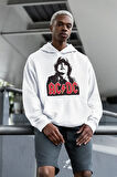 AC DC Rock Metal Müzik Grubu Baskılı Unisex Oversize Hoodie