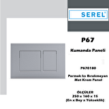 Serel Gömme Rezervuar Paneli P67 Parmak İzi Bırakmayan P670180