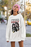 Rock Metal Müzik Grubu Baskılı Unisex Oversize Kiss Sweatshirt