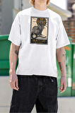 Black Cat Temalı Unisex Oversize Tişört