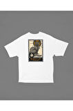 Black Cat Temalı Unisex Oversize Tişört