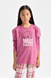 DeFacto Kız Çocuk Pijama Takımı Baskılı Uzun Kollu Üst Beli Lastikli Uzun Alt D7740A824WNBR264