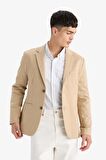 DeFacto Slim Fit Dar Kesim Astarlı Blazer Ceket W9254AZ25SPBG193
