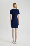 DeFacto Bodycon Fitilli Kaşkorse Kısa Kollu Mini Elbise C1503AX24SPNV241