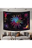 Güneş Ve Ay Renkli Mistik Duvar Örtüsü Duvar Halısı Tapestry