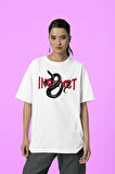 Instinct Yılan Tasarım Baskılı Unisex Tişört, Oversize Tişört