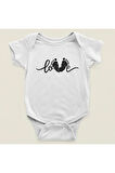 Tasarım Love Yazılı Pamuklu Yumuşak Unisex Çıtçıtlı Body Zıbın
