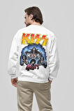 Kiss Rock Metal Müzik Grubu Baskılı Unisex Oversize Sweatshirt