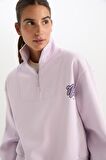DeFactoFit NBA Brooklyn Nets Oversize Geniş Kalp Fermuarlı Dik Yaka Kalın Sweatshirt D2361AX24AUPR422