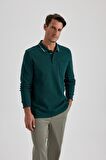 DeFacto Regular Fit Polo Yaka Pike Basic Düz Sweatshirt B1869AX23AUGN650