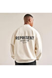Erkek Represent Baskılı Oversize Bisiklet Yaka Sweatshirt
