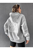 Unisex Good Things Sırt Baskılı Oversize Kapşonlu Sweatshirt