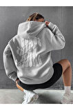 Unisex Good Things Sırt Baskılı Oversize Kapşonlu Sweatshirt