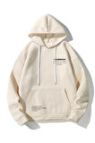 Unisex Happiest Baskılı Oversize Kapşonlu Sweatshirt
