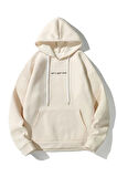 Unisex Let's Get Lost Baskılı Oversize Kapşonlu Sweatshirt