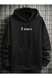 Unisex Dream Baskılı Oversize Kapşonlu Sweatshirt