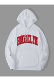Unisex Yeşil Brooklyn Baskılı Oversize Kapşonlu Sweatshirt