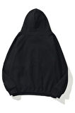 Unisex Essantial Baskılı Oversize Kapşonlu Sweatshirt
