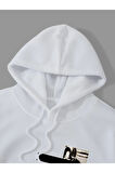 Unisex New Moment Baskılı Oversize Kapşonlu Sweatshirt