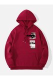 Unisex New Moment Baskılı Oversize Kapşonlu Sweatshirt