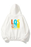 Unisex Los Angeles Oversize Kapüşonlu Sweatshirt
