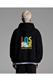 Unisex Los Angeles Oversize Kapüşonlu Sweatshirt