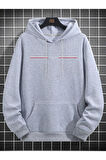 Unisex Paris Baskılı Kapşonlu Oversize Sweatshirt