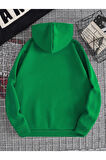 Unisex Heykel Baskılı Oversize Kapşonlu Sweatshirt