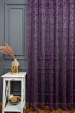 Klasik Şal Desen Mor Renk Desen Tasarım 1e3 Kat Pileli Tül Perde