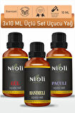 Nioli Gül, Hanımeli, Paçuli Esansiyel Uçucu Yağ Buhurdanlık Yağı Aromaterapi Yağı 10 ML