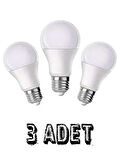 Led Ampul E27 Normal Duy 9w Beyaz Işık 3 Adet 3llllbeyaz