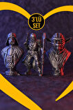Star Wars 3'lü Set Darth Vader & Yoda & Mandalorian Büst Seti 10 Cm