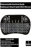 Işıklı Kablosuz Mini Klavye Tv Televizyon Ps3 Dokunmatik Mouse XBox