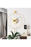 Timelles-Gold 3'lü Tiktok 37x55cm Elegante Set ( Ceviz 18 Akrep Yelkovan )- Çiçeklik 60 Yükseklik