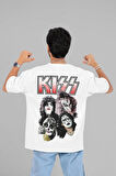 Kiss Rock Metal Baskılı Unisex Oversize Müzik Grubu Tişört