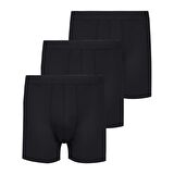  3'lü Erkek Boxer Seti %95 Pamuk Premium Collection - Siyah