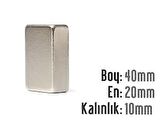 NEODYUM MIKNATIS 40X20X10 MM 2 ADET