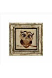 Baykuş Baskılı Taş Tablo 25X25