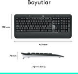 Logitech MK540 920-008687 Kablosuz Klavye Mouse Seti - Outlet