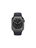 Apple Watch Series 8 GPS + Cellular 41mm Grafit Paslanmaz Çelik Kasa ve Spor Kordon Akıllı Saat - Teşhir