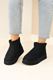 Günlük Kadın Bot Kalın Taban Ultra Mini Süet Bot Kışlık Bootie 400U