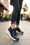 Enoch Kadın Gizli Dolgu Spor Ayakkabı Simli Panel Tabanlı  Sneaker