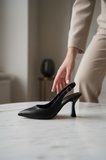 Enoch Kadın Pürüzsüz Doku Orta Kadeh Topuklu Arkası Açık Gün Işığı Zarafeti Stiletto