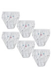 Kız Çocuk Beyaz Kuzey Underwear İnce Belli İşlemeli Bato (6'lı) 0821