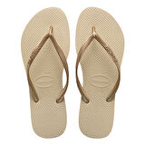 Slim Sand Gray/Light Golden Kadın Terlik