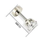ZİRKON TAŞLI 316L CERRAHİ ÇELİK KIKIRDAK,TRAGUS,KULAK PİERCİNG